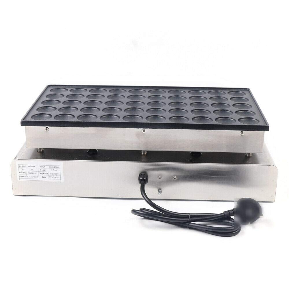50 fori elettrico antiaderente per waffle mini frittelle elettrico olandese, 1700 W, antiaderente per uso commerciale a casa