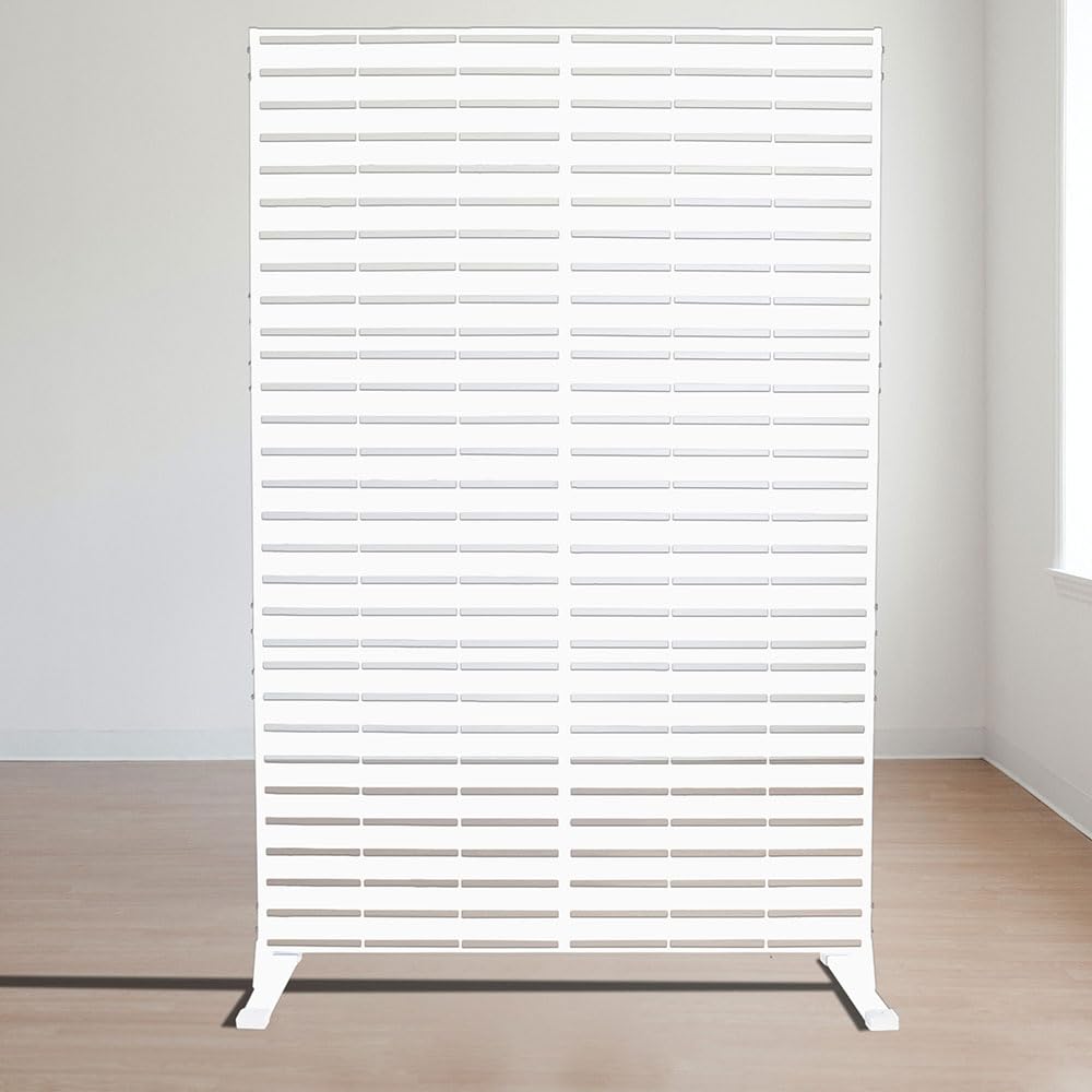 SIEDITI FUORI E DENTRO Panneau Brise-Vue Paravent métal modulaire Claustra Acier résistant intempéries Lignes Blanc