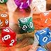 TecUnite 25 Pieces Polyhedral Dice Set with Black Pouch for Other Table Games with Random Multi Colored Assortment (Mix Color,10 Side)