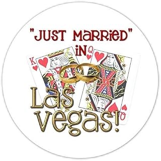 36 Las Vegas Stickers, Just Married in Las Vegas Labels, Wedding Favors