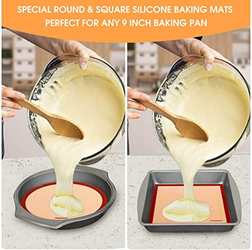 Angadona US Able Baking Mat, Silicon Baking Slip Mats Oven Liner Sheet, Round & Square Cake Pan Mat, Pastry Board Rolling Dough Mats For Macaron Cookie thumb #3