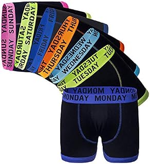 Sock Stack Days of The Week Boxer Shorts 7 Pairs Men's Comfort Fit Boxers Underwear Black Boxershort Trunks