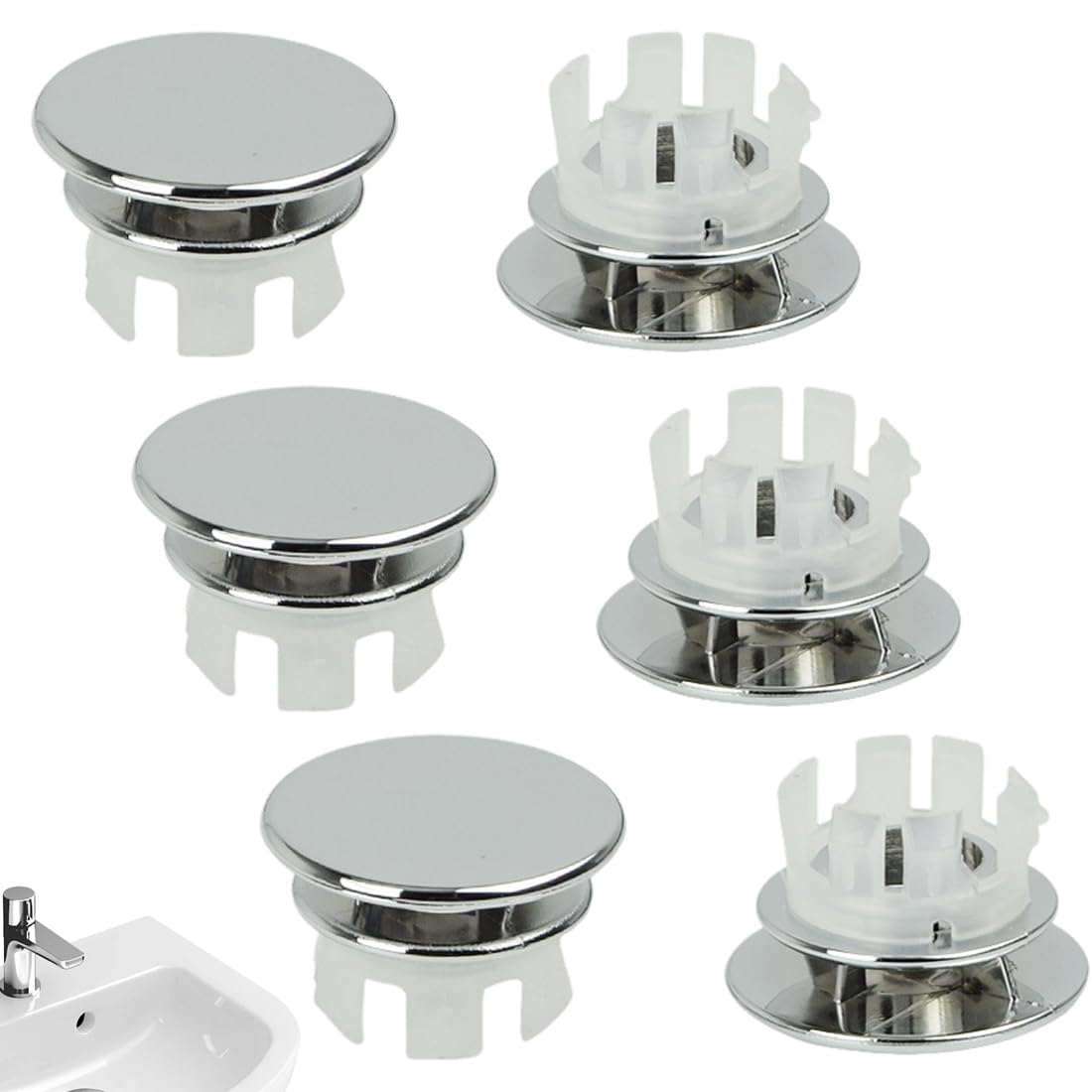 6 Anelli Decorativi Per Troppo Pieno Lavello | Acciaio Inox | Per Bagno E Cucina - Foto 12