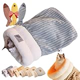 Cozy Pet Nest, Cozy Pet Nest for Cats, Cozy Pet Nest for Indoor Cats, Cats Cozy Winter Cozy Pet Nest Soft Plush, 2025 Upgrade 360° Wrap Comfortable Cat Snuggle Sack with 3 Fish (Blue, L)