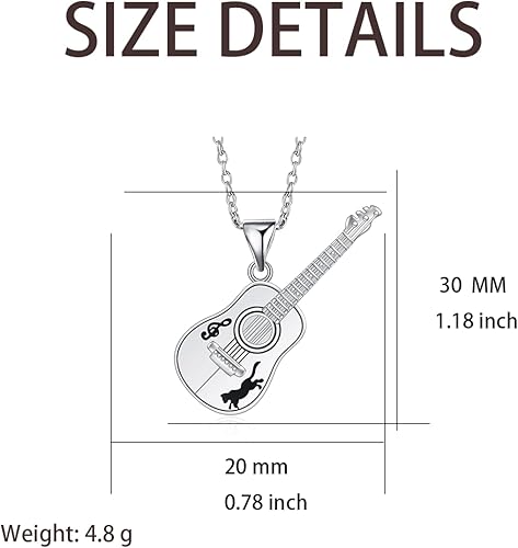 Miniatura 3 de Collar con colgante de música, guitarra, audífonos, nota musical, collar para mujeres, regalos para amantes de la música
