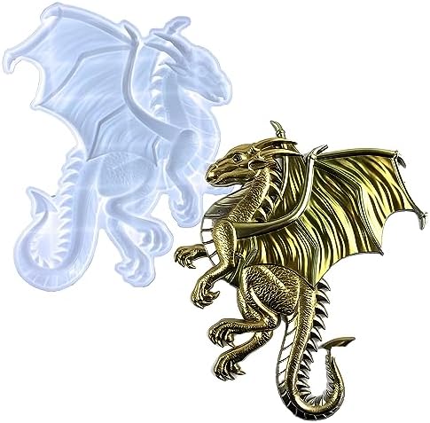 Flying Dragon Silicone Mold, Flying Dragon Ornaments Silicone Resin Mold, Silicone Mold DIY, Home Decoration Clay Casting Mold…