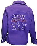 ID ISAAC'S DESIGNS Purple Red Hat Society womens bling rhinestone jacket with stretch