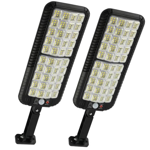 SENDALE Farolas Solares Exterior, Focos LED Exterior Solares Potente con Sensor de Movimiento, 300 LED Luz Solar Impermeable 3 Modos Ajustables Lampara Pared para Jardín Patio