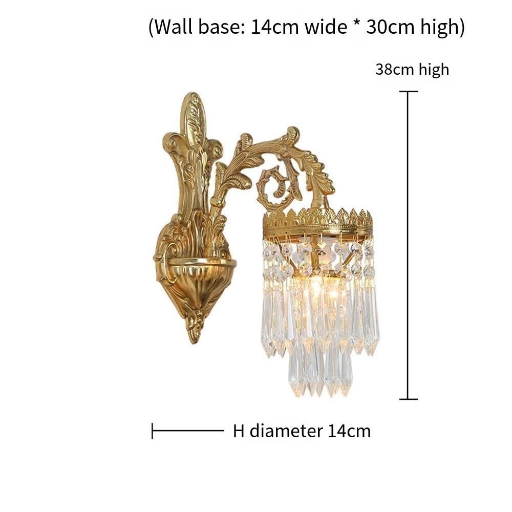 Lampada da parete for interni con paralume in cristallo
