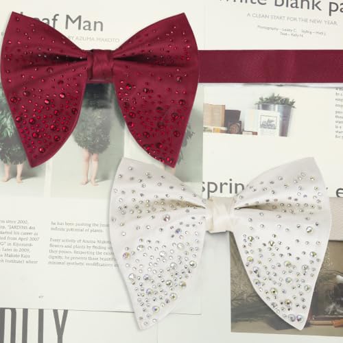 Image of Alizeal Velvet Pre-tied Adjustable Bow Tie for Men Oversize Formal Solid Tuxedo Bowtie
