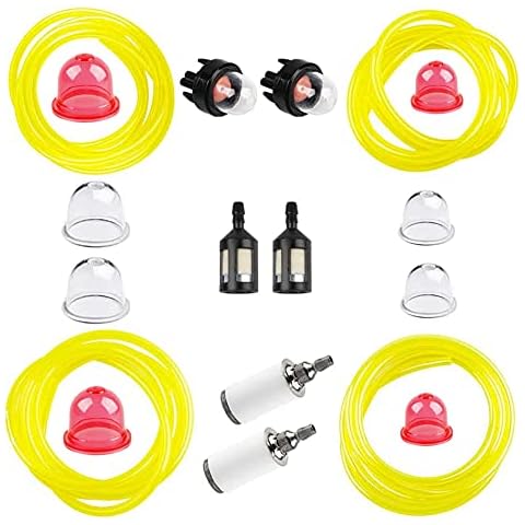 HUZTL 4 Size 4 Feet Long 2 Cycle Small Engine Fuel Line hose for Poulan Weedeater Craftsman Husqvarna String Trimmer Chainsaw Blower with Primer Bulb Fuel Filter Cover