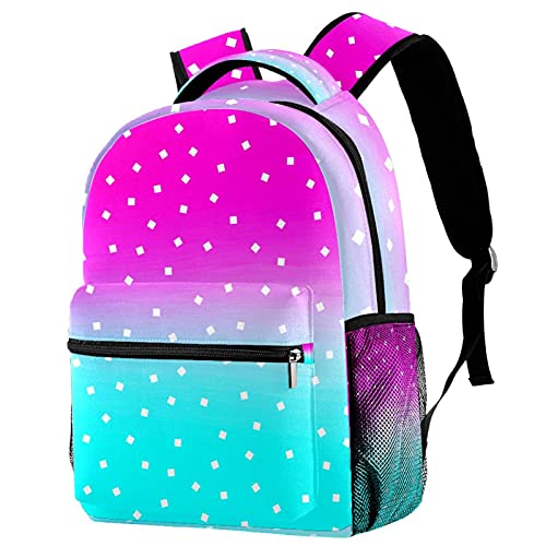 Sac à dos de voyage rose et bleu avec porte-bouteille pour enfants