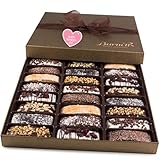 Barnetts Mothers Day Chocolate 24 Biscotti Gift Baskets, Gourmet Cookie Gifts Box for Him and Her Food Baskets Delivery, Candy Basket Ideas for Mother, Mom, Grandmother, Grandma, Wife, Sister, Daughter, Women