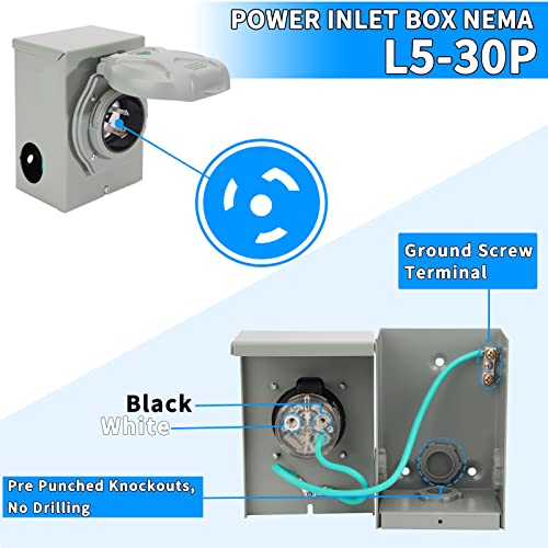 Opl5 POWER INLET BOX With Pre-Drilled Holes, Nema Ss2-50P,125/250 Volt, 12500 Watts Outdoor Generator Transfer Switch thumb #1
