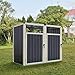 pro.tec Cache Poubelle Solide Abri Extérieur pour 2 Conteneurs à Ordures et Déchets de 240 L Portes à Poignée Acier Galvanisé Plastique 121 x 146 x 82 cm Gris Anthracite