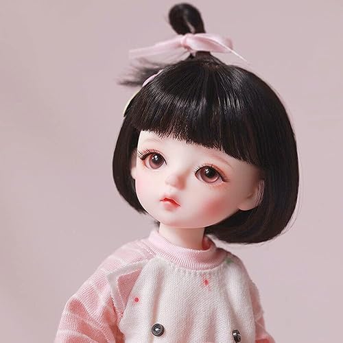 16 BJD - Muñeca pequeña de juguete + ojos cambiables + peluca + ropa juego completo de regalo de Navidad
