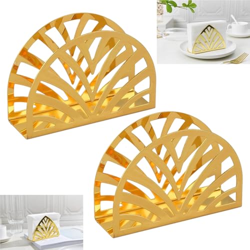 Servilletero, 2 Piezas Simplicity Forma Redonda De Acero Inoxidable, Servilletas Montadas, Para Decorar Cocina, Encimeras De Cocina, Mesas De Comedor, Dorado