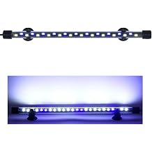 Submersible Aquarium Light, Blue and White Light, 14.9 in, 24 LEDs, 8W, with Suction Cups, Ideal for Aquatic Plant Growth