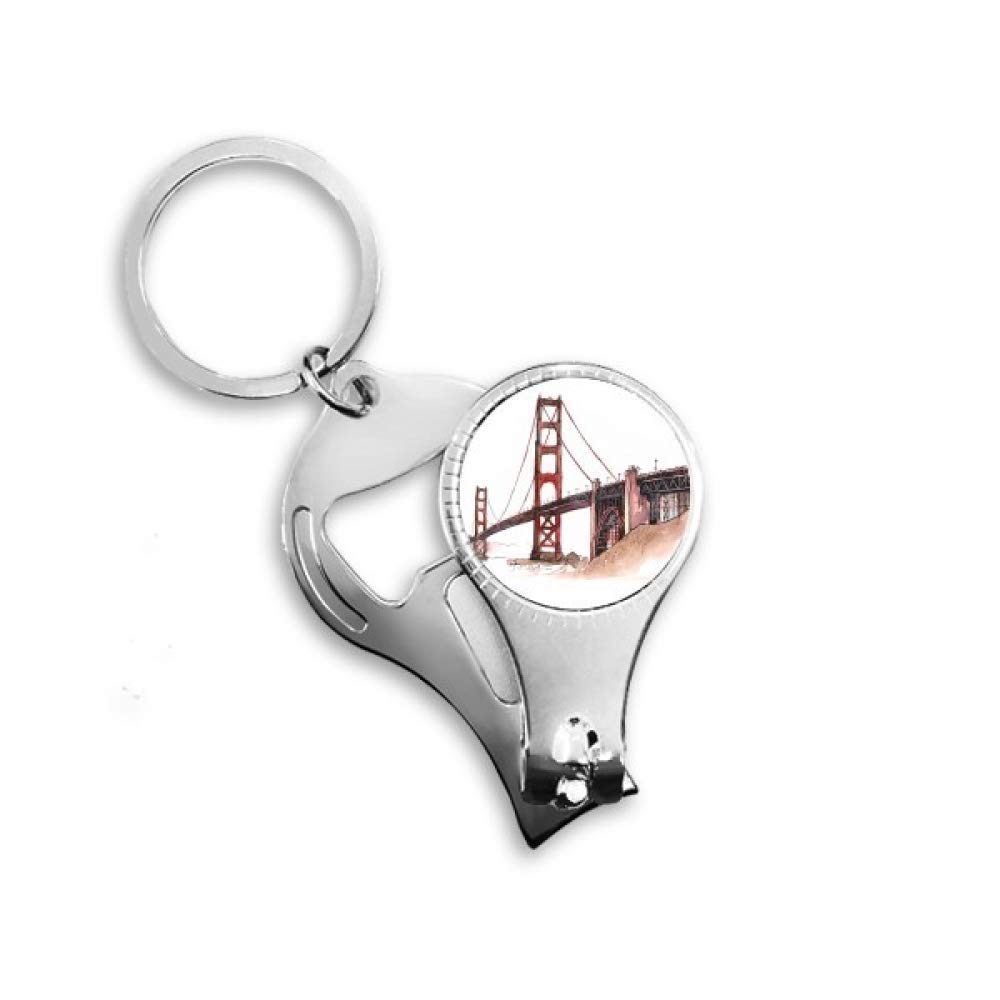 Pince à ongles porte-clés décapsuleur Golden Gate accessoire