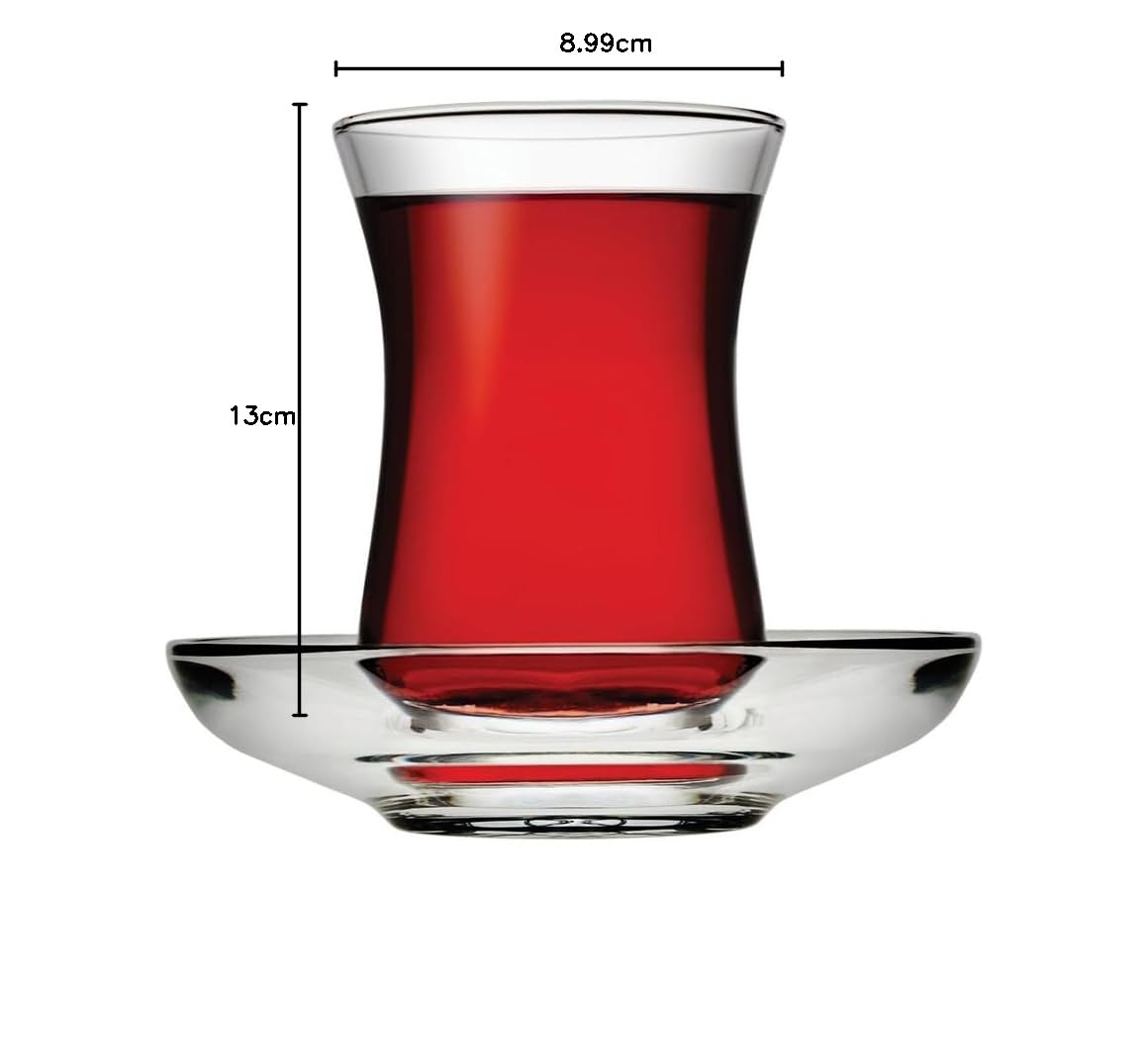 Türkische Teegläser & Untertassen Set - Pasabahce Design