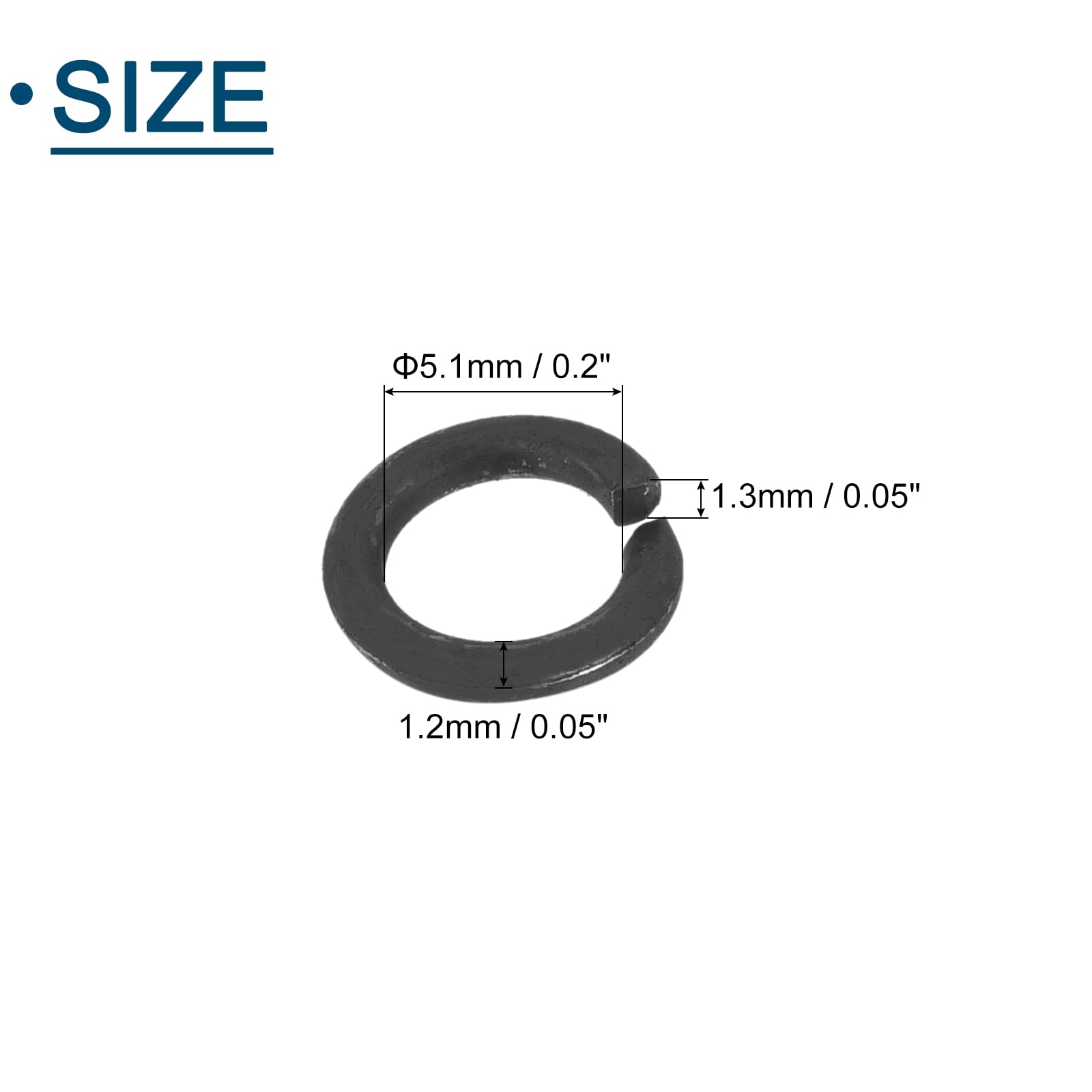 uxcell M5 Split Lock Washer, 200Pcs Carbon Steel Spring Lock Washers Metal Split Ring Washer for Screw Bolts Machinery