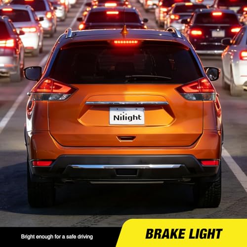 Image of Nilight Third Brake Light Tail High Mount 3rd Stop Lights Smoked Lens Compatible with Nissan Rogue 2014 2015 2016 2017 2018 2019 Van SUV Rear Center Cab Lamp