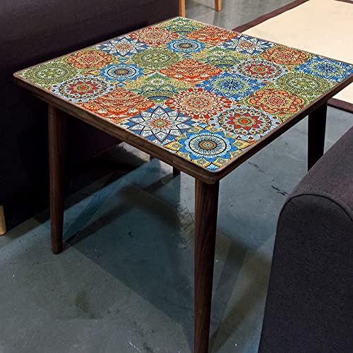 25 Pcs Mandala Style Tile Sticker, 4X4 Inch(10X10Cm) Traditional Diy Murals, Tile Waterproof Oil Proof Removable Decals For Bathroom & Kitchen Backsplash Oil Proof Wall Stickers(Mz-2-103) #TOP5