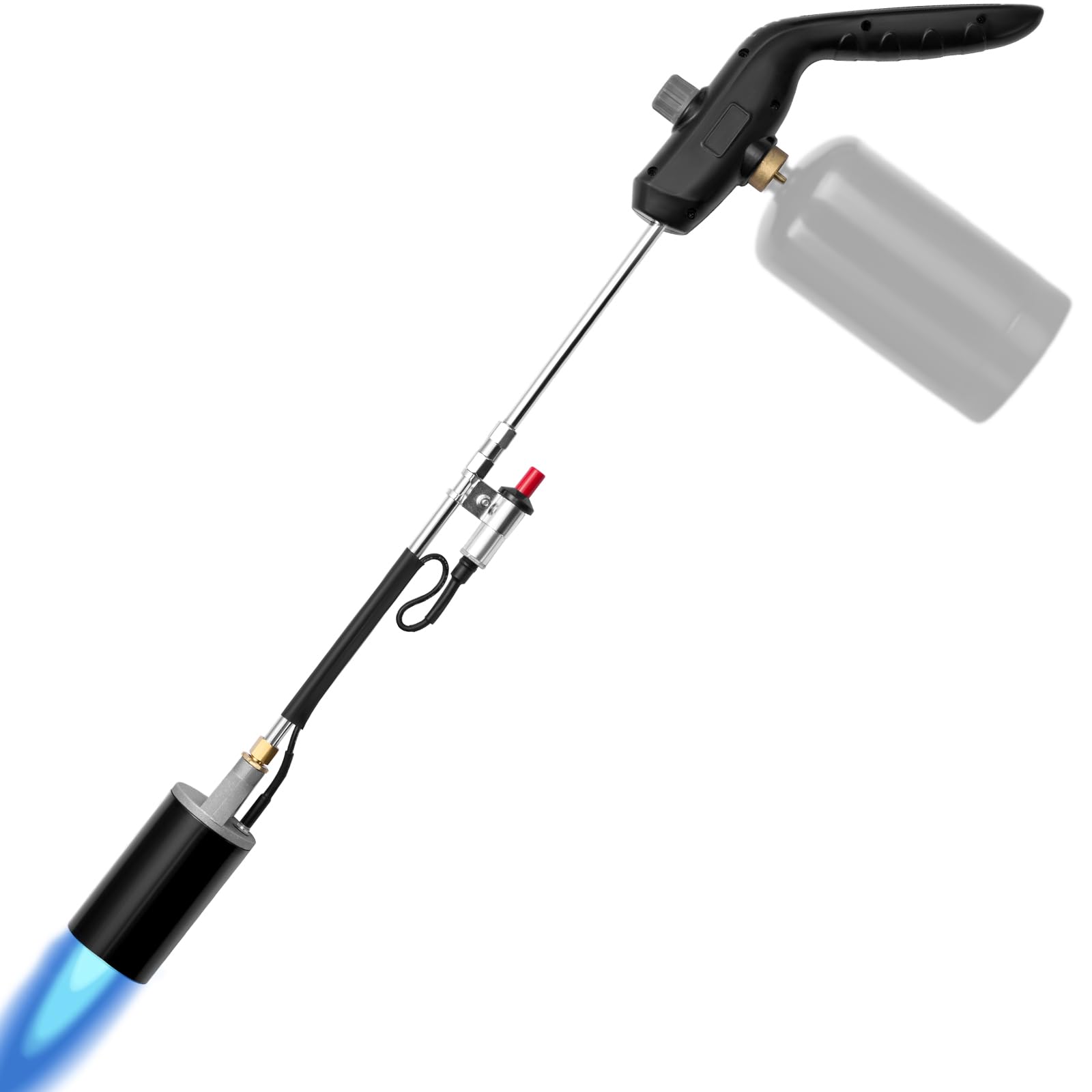 Propano antorcha malas hierbas quemador, 1.200.000 BTU alta salida malas hierbas antorcha lanzallamas, antorcha con control de llama y 30 "brazo largo desmontable para jardín, madera, hielo