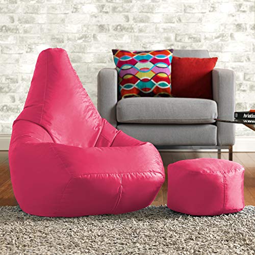 Bean Bag Bazaar Sitzsack mit hoher Rückenlehne und Fußhocker, 113 cm x 50 cm, wasserabweisend, für drinnen und draußen – Bild 3