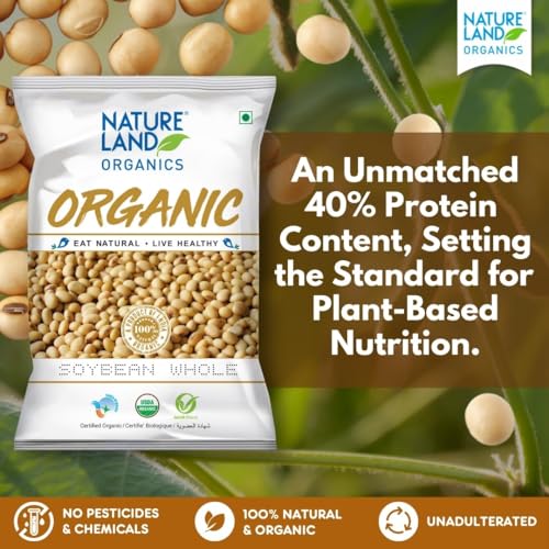 Image of Natureland Organics Soybean Whole 500 Gm (Pack of 4) Total 2 Kg