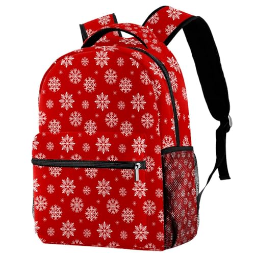 Sac à dos d'école au motif flocon de neige multicolore et poétique