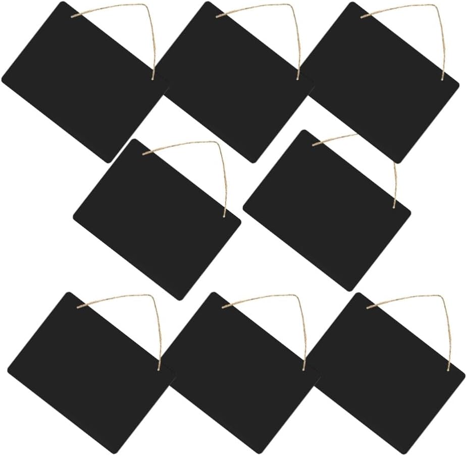 Hanging Chalkboard Sign 8pcs Wooden Price Tag Boards Wood Message Board Set