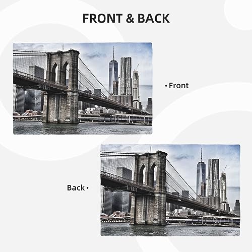 Set de table antidérapant Brooklyn Bridge en lin pour cuisine