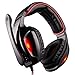 immagine 2Gaming headset, SADES SA902 Cuffie Gaming Cuffie da Gioco USB Audio Dolby Surround 7.1 con Microfono Stereo Bass LED Regolatore di Volume per PC (Nero/Rosso)