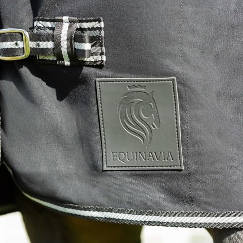 Image of Equinavia Fryd 100% Cotton Stable Blanket for Horses | No Fill - Black - 82 in