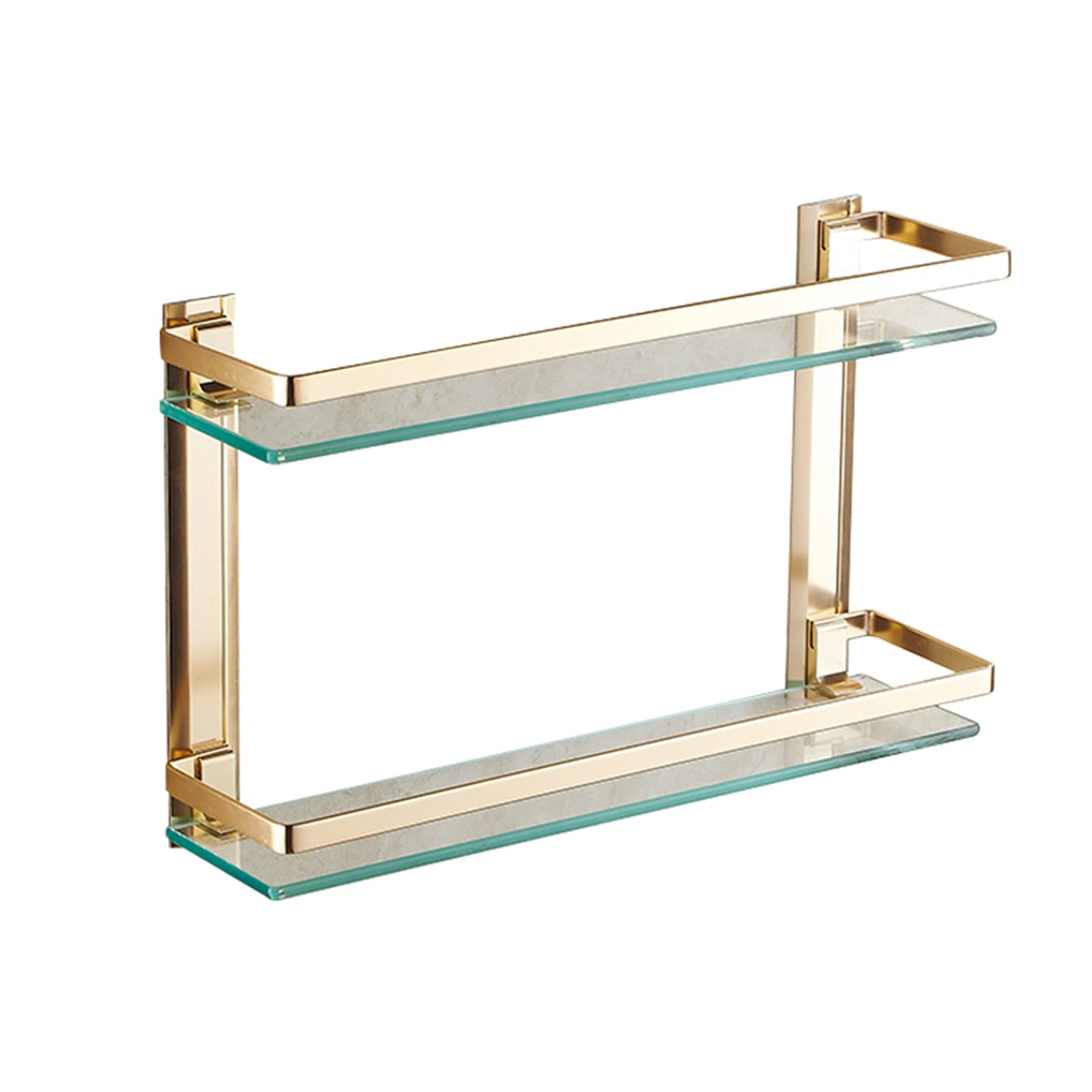 Bathroom Glass Shelf Wall Mounted Drilling 8mm Tempered Glass Caddy Shelf Space Aluminum Bathroom Shower Shelf for Bathroom