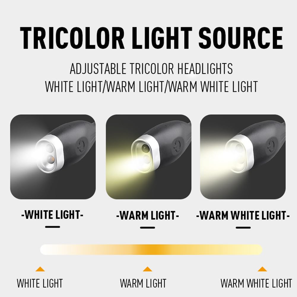 Luz LED de Lectura para el Cuello: Brazos Flexibles, Brillo Ajustable, lámpara Recargable para Actividades Nocturnas