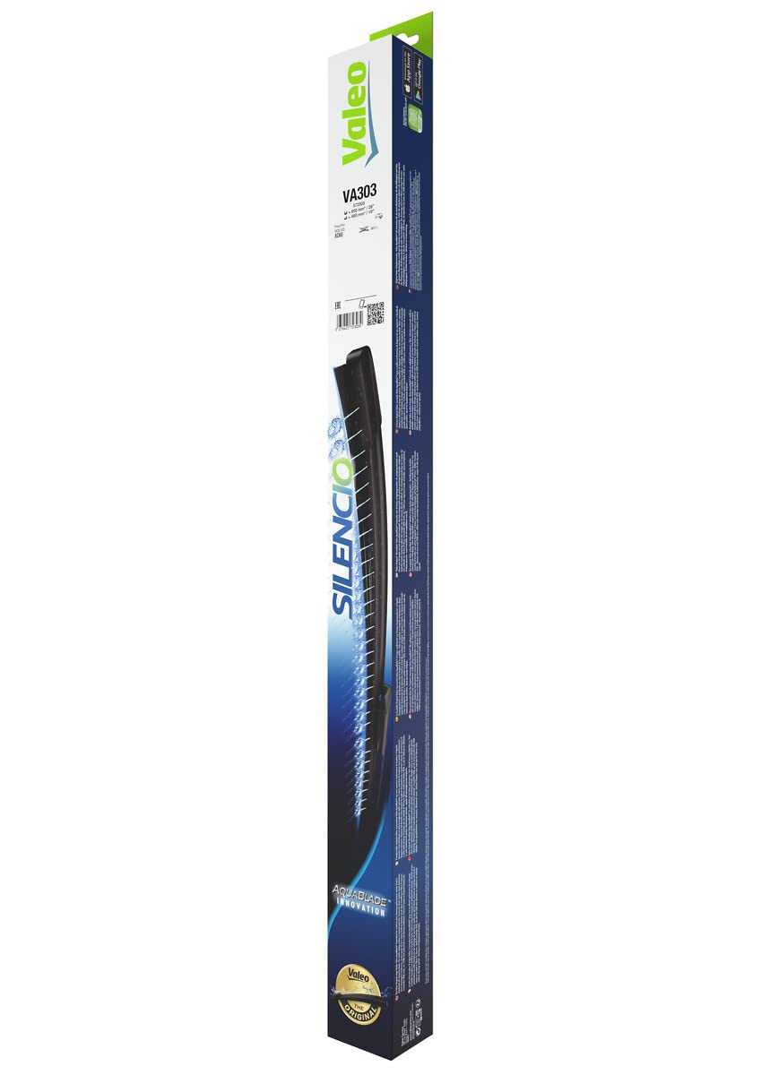 VALEO Silencio Original Aquablade Escobilla - VA303 - Kit de las Mejores en su Clase en Rendimiento de Limpieza y Barrido, Escobillas 650mm/480mm - Delanteras - Juego de 2 Escobillas - 572303