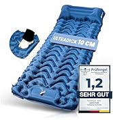 HIKENTURE Isomatte Selbstaufblasend, 10cm hoch Camping Isomatte Kleines Packmaß, Aufblasbare Schl...