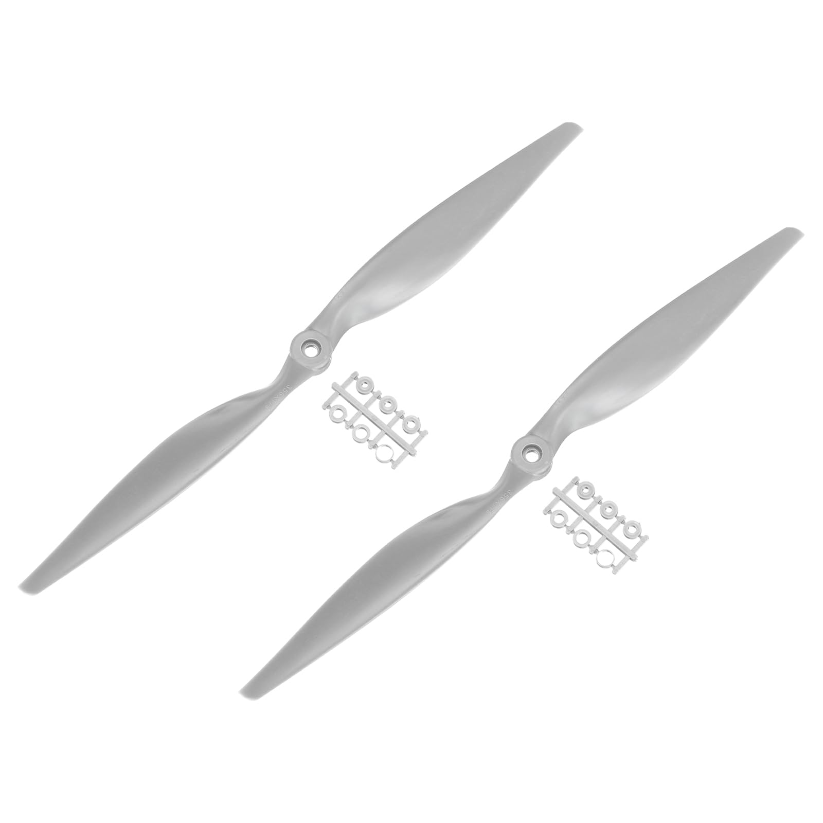 sourcing map2Pcs 14x7 Inch RC Airplane Propellers, 2-Vane Blades, Gray with Adapter Rings for RC Aircraft, Includes 2x Fixed-wing Airplane Propeller, 2x Washers, Suitable for Teens & Adults
