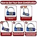 4 Pcs 5 Letter Combination Lock Heavy Duty Gym Locker Keyless Resettable Metal Padlock for Home Outdoor Door Locks Toolbox Hasp Cabinet Black Silver Red Blue