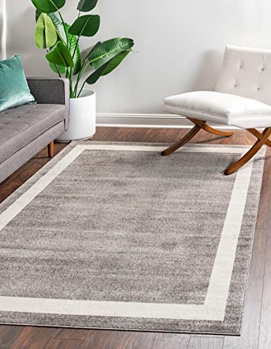Tapete Unique Loom Del Mar Collection 4'1" x 6'1" Gris miniatura 1