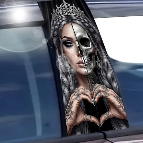 Image of Halloween Cars Body Horror Sticker, Classic Horror Movie Characters Peeking Decal Waterproof Scary Vinyl Stickers for Bumper Car Decals 11in*18.89in, PVC Material