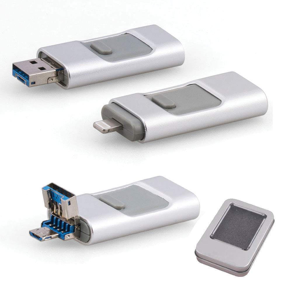 Minhon 202 USB 2.0 Bellek, 16 GB, Lightning, OTG, Type-C, Micro SD vE Kart Okuyucu