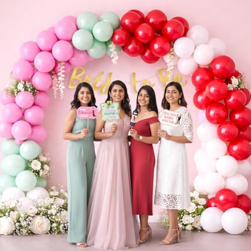 Image of Party Propz Paris Theme Bride To Be Decorations Set - 96 Pcs Bridal Shower Decoration Kit with Balloons, Banner & Paris Theme Photobooth Props, Bride To Be Banner (Cardstock, Latex)