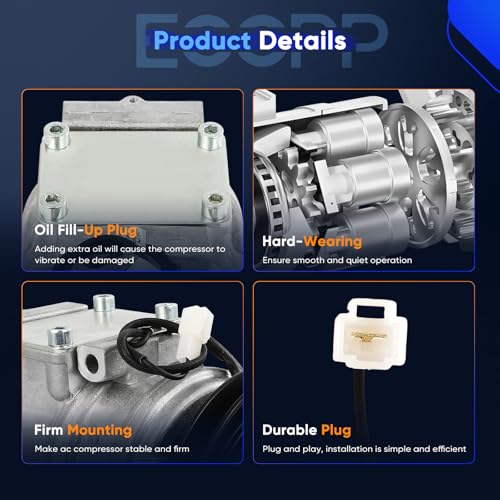 Image of ECCPP AC Compressor 1993-1997 for Toyota Land Cruiser 4.5L | 1996-1997 for Lexus LX450 4.5L Fast Cooling AC Compressor with Clutch