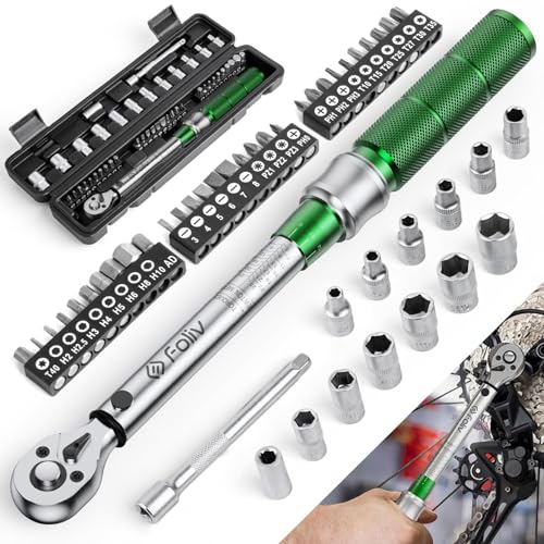 Foliv Drehmomentschlüssel Fahrrad Set, 1/4 Zoll Drehmomentschlüssel 5-25 Nm ±4% Fehlergenauigkeit...