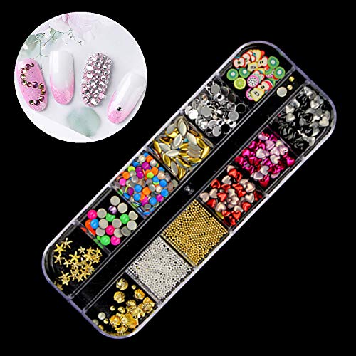 Nagel Pailletten Nail Art Supplies, 4 Boxen Nagel Kunst Strasssteine Kristalle Diamant Nagel Perlen Nails Strass Sticker… – Bild 8