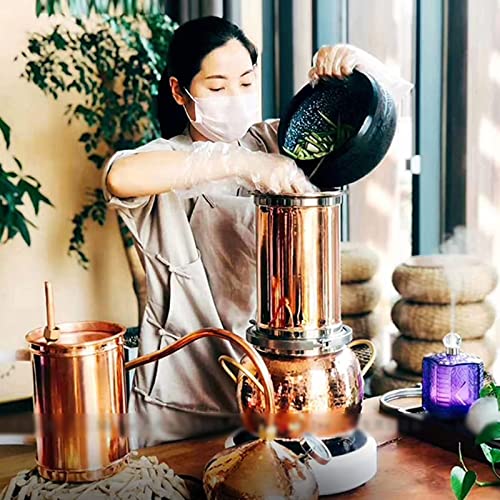 oiakus 2L Alembic Still, Copper Moonshine Still, Home Brew Wine Making Kit with Cooling Pipe, Home Brewing Kit for DIY Whiskey, Moonshine, Essential Oils, Hydrosols