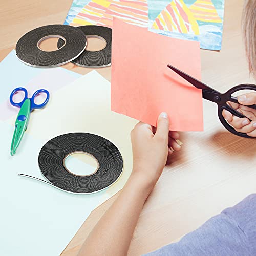 Image of Tatuo 2 Rolls Double Sided Foam Tape 1 /8 Inch by 50 Feet Black PE Foam Tape Sponge Soft Mounting Adhesive for DIY Craft Picture Poster Hanging